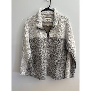 Dylan‎ Los Angeles Sherpa Fleece Colorblock Quarter Zip Pullover Women M